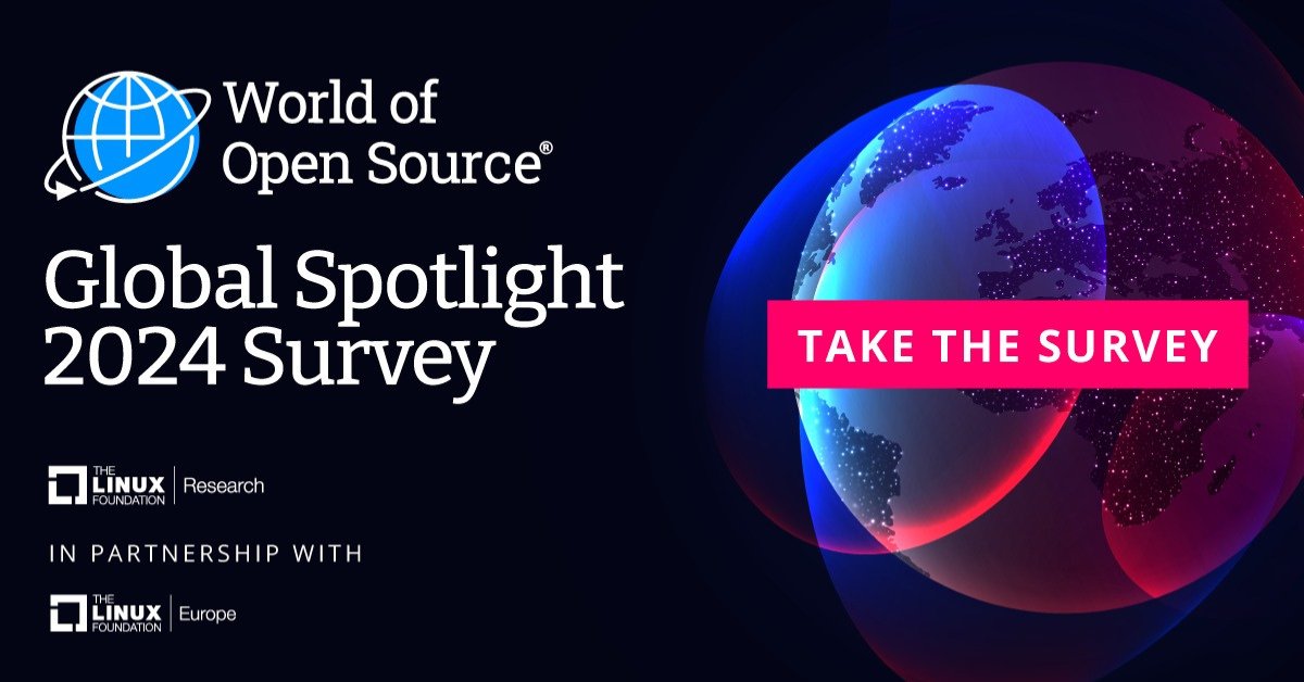 We want to hear from you about open source trends worldwide. Share your voice by contributing to the 2024 World of Open Source: Global Spotlight Survey. Take the survey: hubs.la/Q02vMjTp0 #opensource