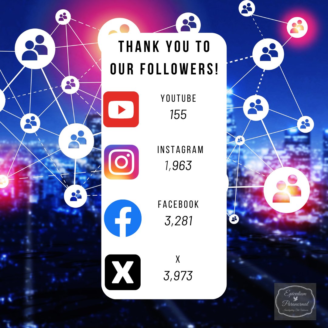 Huge shoutout and thank you to our followers 🎉 Our team appreciates all of the love and support. #followus #followers #paranormal #content #subscribe #linkinbio #support #paranormalinvestigators