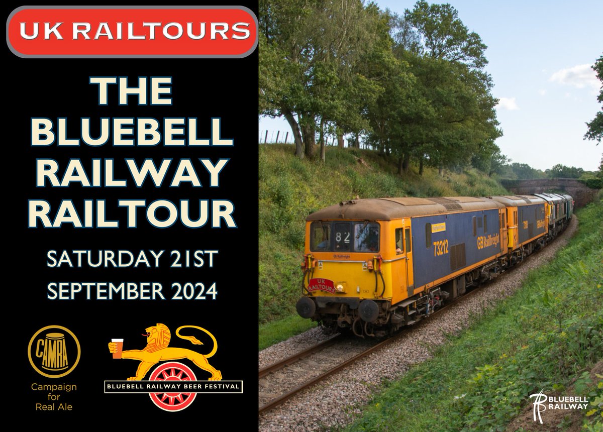 UK Railtours Return To The Bluebell Railway! Following on from their visit to our railway, in conjunction with the Bluebell Railway Beer Festival, the UK Railtours team are once again returning this year! To find out more and book your tickets, visit ukrailtours.com/product/the-bl…