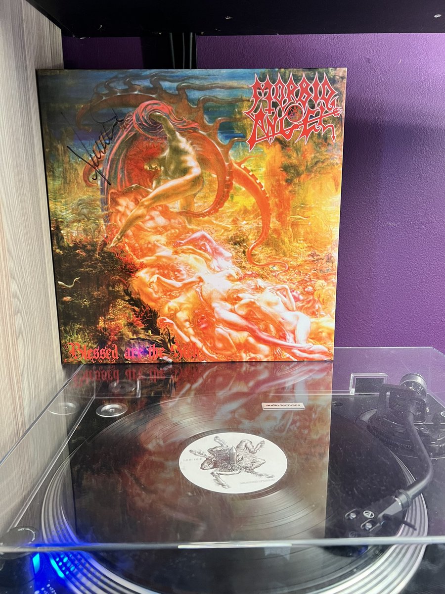 First up on today’s episode of ‘Now Spinning’, it’s an anniversary album! Morbid Angel ‘Blessed Are The Sick’ was released May 2nd 1991. Black vinyl bought from and signed by David Vincent. Crank it up 🤘🤘 #deathmetal #morbidangel #blessedarethesick #anniversary #vinyl