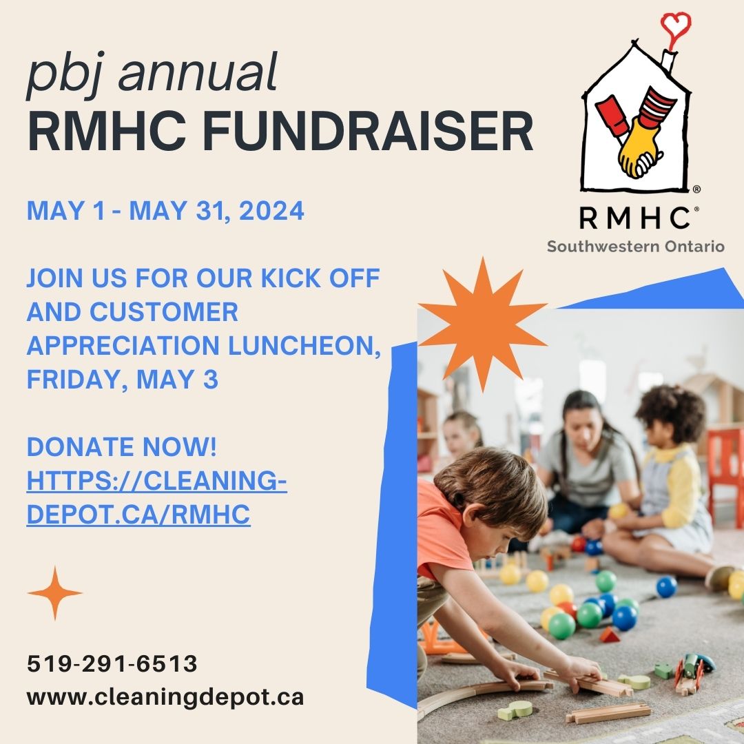 We are running our annual RMHC Fundraiser from May 1 - May 31! Donate now at cleaning-depot.ca/rmhc.

LISTOWEL - 519-291-6513
customersupport@cleaning-depot.ca
535 Maitland Ave S Listowel, ON

Walkerton - 519-881-2007
info@cleaning-depot.ca

Owen Sound & Hanover
1-800-939-3559