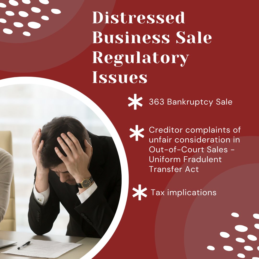 Acquiring a distressed business can offer great financial upsides but a keen eye is needed to navigate the regulatory landscape.

#Bankruptcy363sale #bankruptcysale #businesssale #business #businesslawyer #businessattorney #MandA #mergersandacquisitions #privateequity