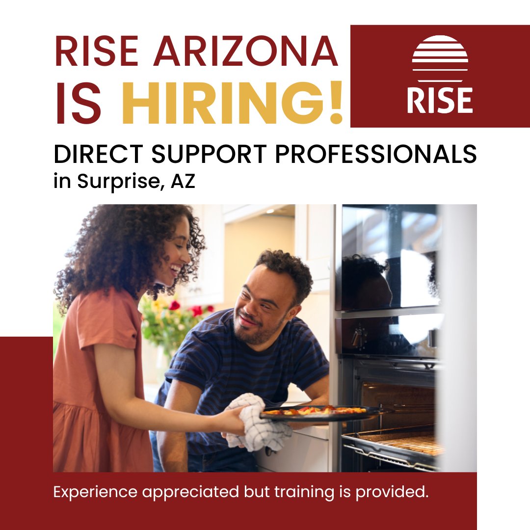 RISE Arizona HCBS is seeking in-home caregivers who are passionate about working with individuals with disabilities and making a difference in the lives of the people we support. Find out more and apply online by visiting the careers page of our website ➡bit.ly/3PIlj8S