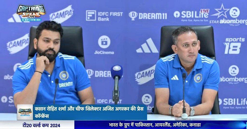 Reporter : What will be our opening pairs in World Cup ? Ajit Agarkar : Technically Virat and Yashasvi because our captain can’t play more than 3-4 balls. (laughs)