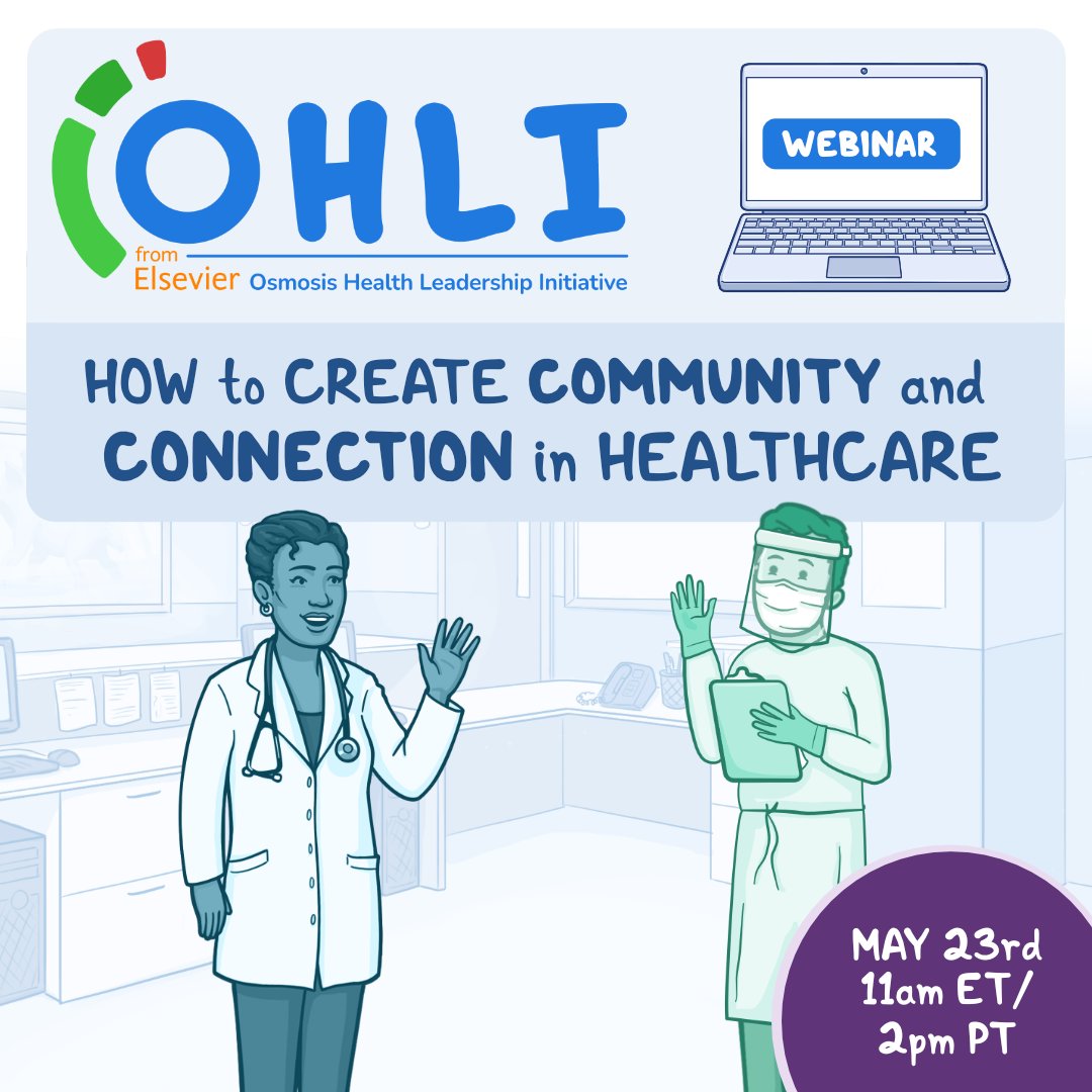 Join our supportive, thriving network of health professions students & learn how to foster community as a #healthcare leader! Register here: osms.it/webinar-commun… This free #webinar will be held next Thursday, May 23rd, at 2 PM EST/11 AM PST. Please register at the link above.