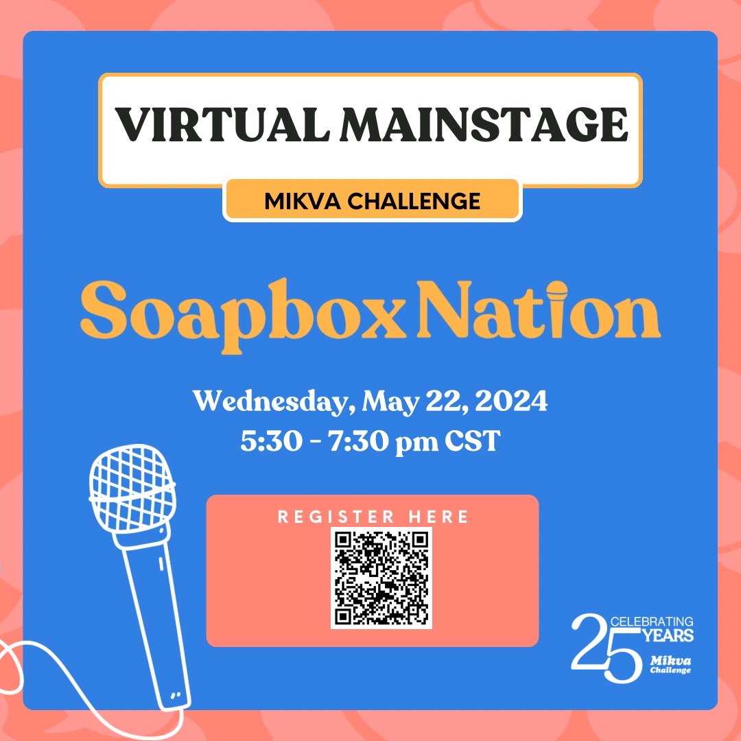 Join us virtually on May 22, 2024, for the Soapbox Nation Mainstage event, where 13 outstanding young speakers will take center stage to address pressing issues affecting our society. Learn more and register: tinyurl.com/SoapboxNationM… #projectsoapbox #mikvachallenge