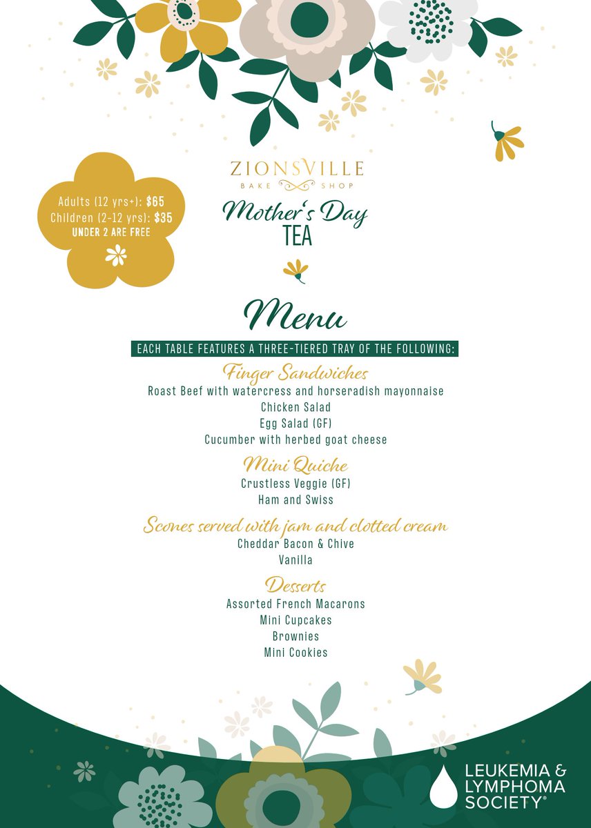 Join Zionsville Bakeshop for a special Mother's Day Tea event this Sunday, May 5th! It's not just about celebrating moms but also supporting a great cause—the Leukemia and Lymphoma Society. Be sure to scan the QR Code to reserve your spot. 💖