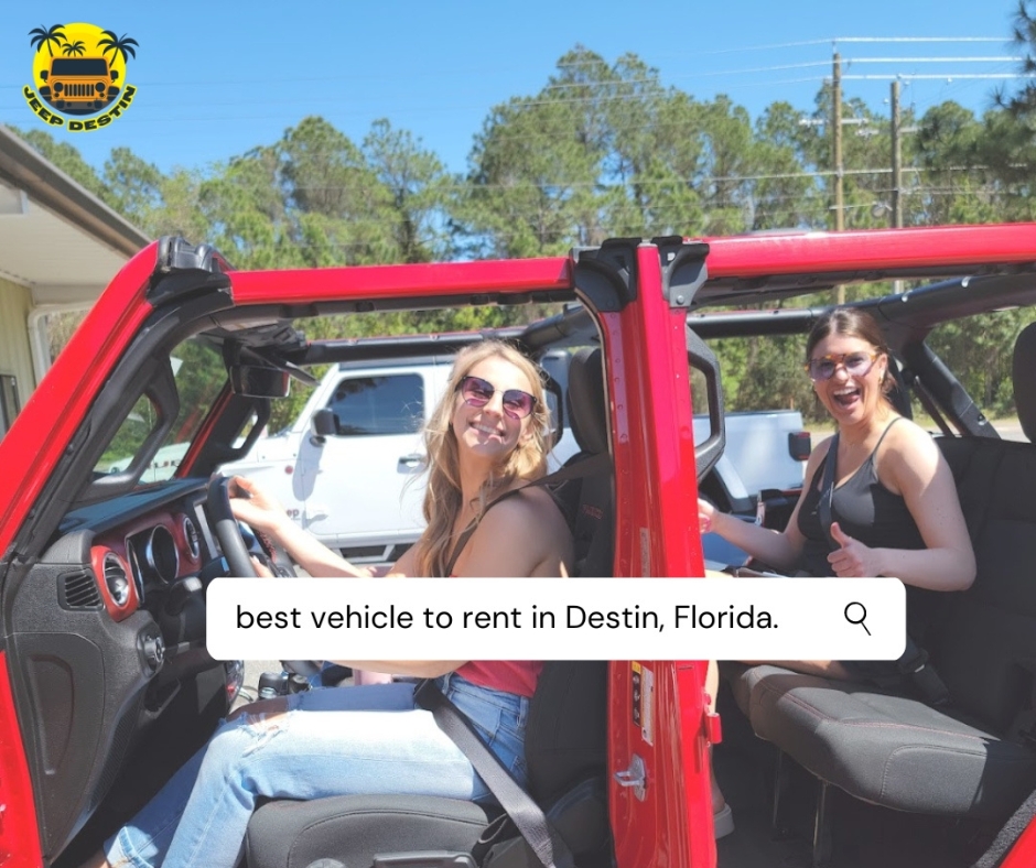 Discover why we're the top choice for Jeep rentals in Destin-Pensacola! With our unbeatable selection, affordable rates, and exceptional service, your adventure starts here. 🚙💨

#jeepdestin #jeeprentals #carrentals #jeeplife #destin #crabisland #jeeprentalsindestin