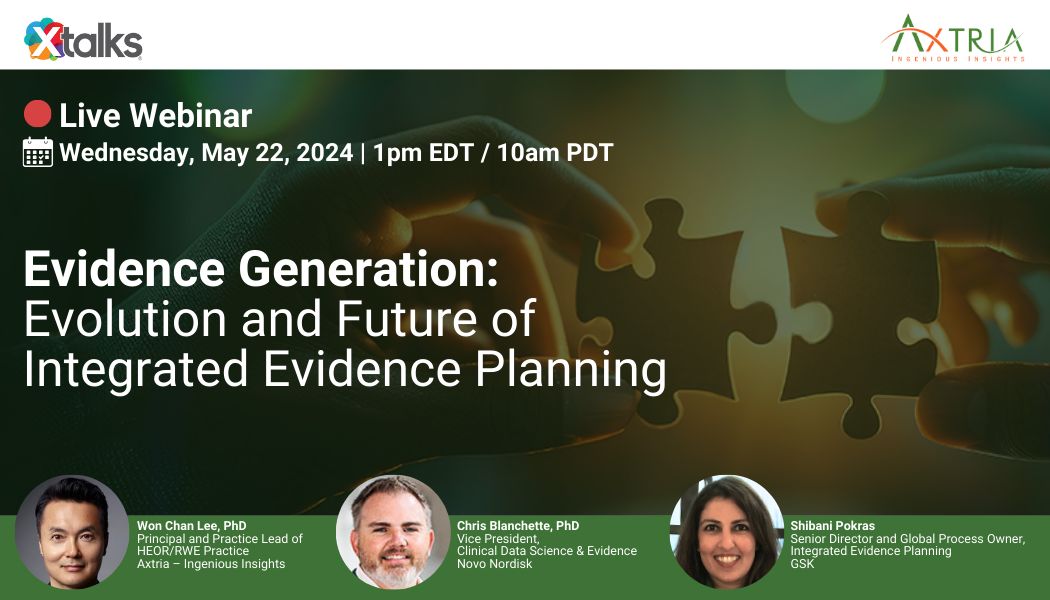 Join @Axtria for a webinar diving into Integrated Evidence Planning (#IEP) in the life sciences industry! Explore how IEP streamlines evidence generation, tackles hurdles, and anticipates future trends: buff.ly/3JHUYEz 

#ClinicalTrialData #RealWorldData #PatientOutcomes