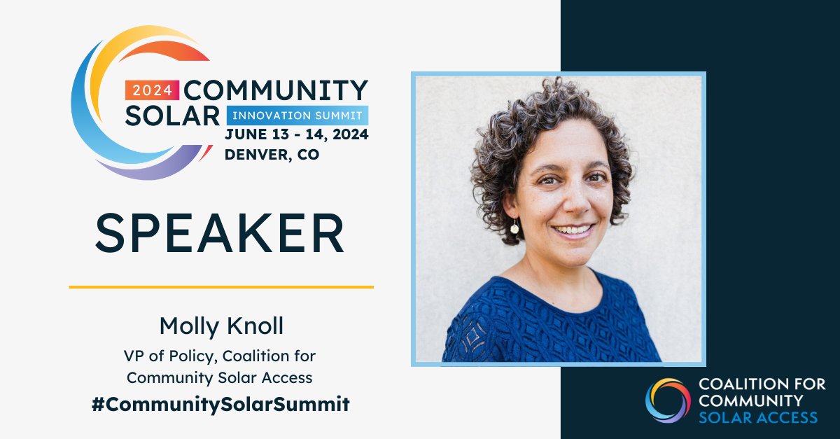 Have you registered for the 2024 #CommunitySolarSummit yet? ☀️ Don't miss your chance to hear from speakers including our VP of Policy Molly Knoll on the future of a distributed grid. Register today! bit.ly/3QjLiDX