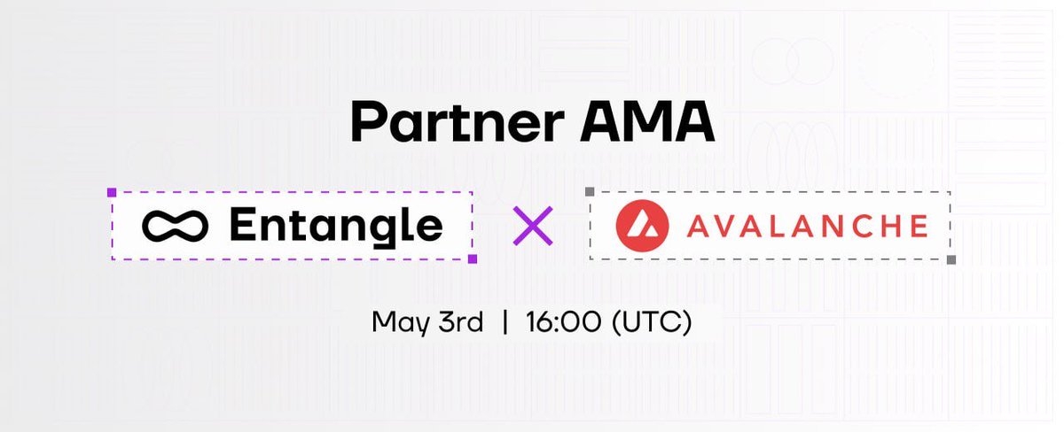 Entangle is going live on Spaces with @avax. Join us to discuss The Future-Proof Blockchain. May 3rd - 4pm UTC. twitter.com/i/spaces/1OwxW…