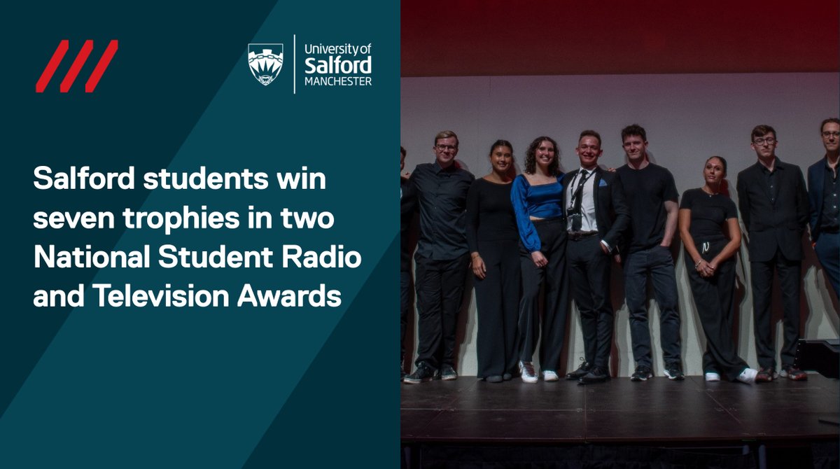 Salford students have taken home seven awards from two national radio and television award ceremonies this month 🏆🎬 Read more here -salford.ac.uk/news/salford-s… #SalfordUni