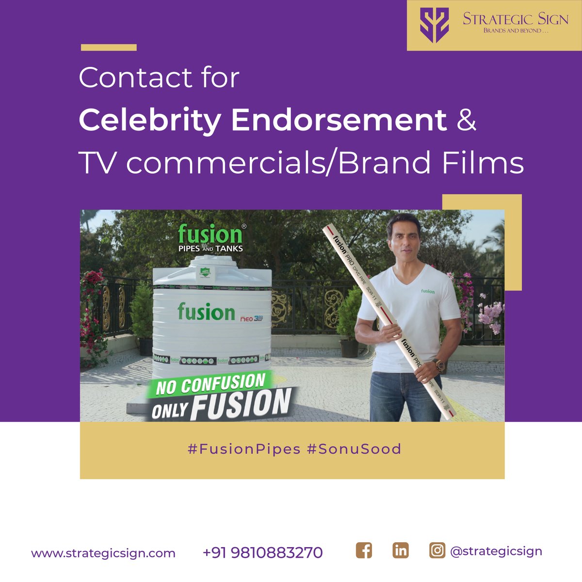 Contact for Bollywood/Celebrity brand endorsement and Ad Films. #9810883270  #Strategicsign #tvcommercial #filmshoot #bollywood #bollywoodcelebrity #PackagingDesign #elhiadvertising #brandingagancy #AdFilms #TVC #Logo #PackagingDesign #advertising #brandingdesign #Creativity