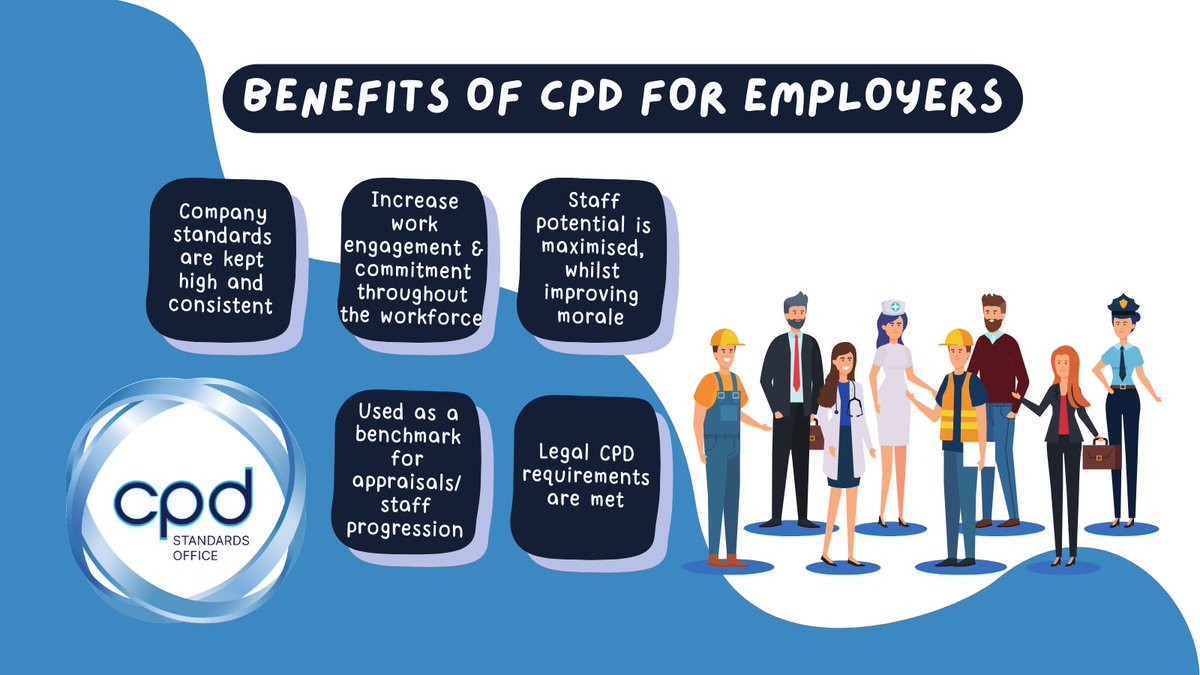 The benefits of CPD for employers are something that any business should not disregard. Employers who take a proactive approach to CPD can see the benefit of a more highly skilled, motivated and committed workforce, amongst other things🥳👏 #cpd #cpdaccreditation #cpdaccredited
