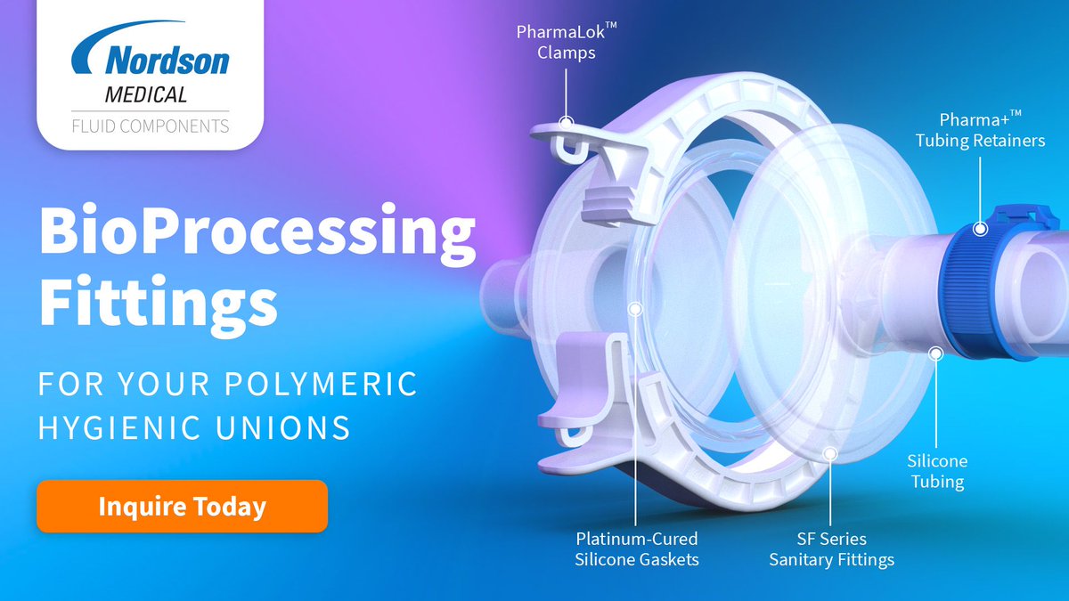 Our sanitary fittings, clamps, & gaskets combine to create an ideal connection for #bioprocessing media transfers. Secured w/ our Pharma+™ #TubingRetainers, this polymeric hygienic union allows you to conquer fluid transfer challenges with confidence. buff.ly/3QlB3ze