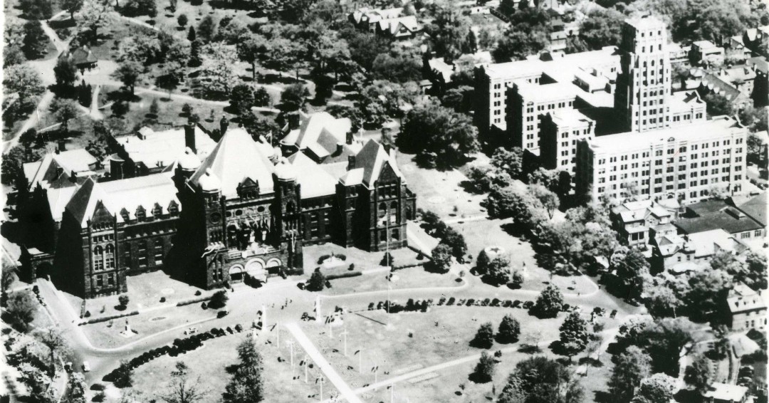 #TBT - Seen here, the Legislative Building from above! This photo was taken circa the 1930s and shows the entire building complex, surrounded by the beautiful lush grounds