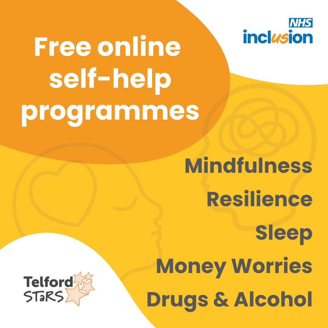 We have a range of free online self-help programmes that can be done from the comfort of your own home, all you need is data or WiFi to connect to the internet. Access them here using code 'TSTARS' orlo.uk/7xQZA