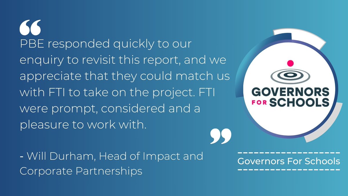 Charity @SchoolGovNet finds and places skilled volunteers on school governance boards. In turn, they made use of skilled volunteers from our partners @FTI_EMEA who delivered an updated impact report the charity uses to communicate with stakeholders. tinyurl.com/33z69wrj