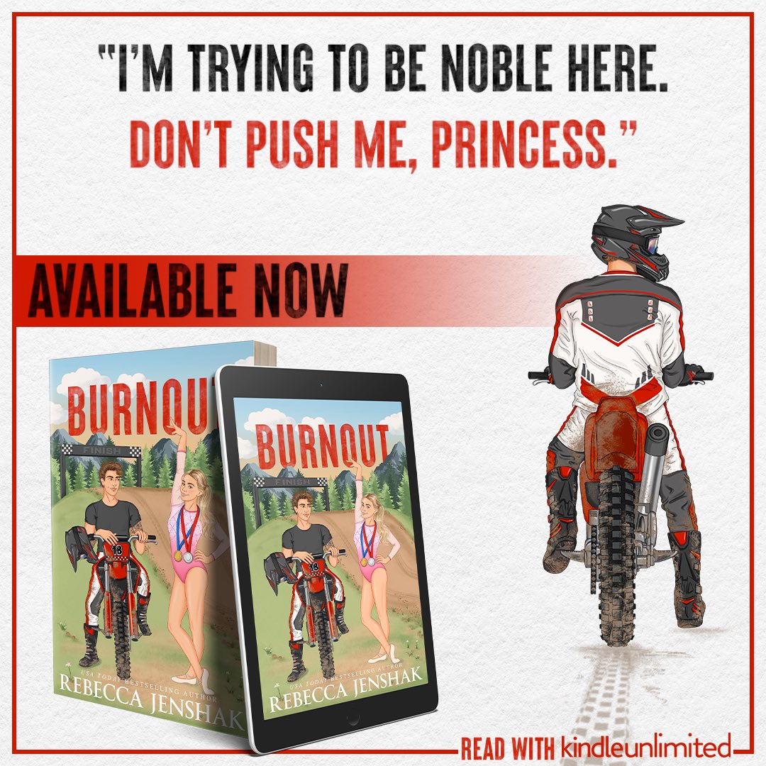 Burnout by @rebeccajenshak is now LIVE!
Download today or read for FREE with #KU 
geni.us/BurnoutAmzn
Audio: geni.us/BurnoutAudio
A sports romance with a cocky bad boy, spice, banter, and a happily ever after. #rebeccajenshak #SportsRomance #AlphaHero #BadBoyGoodGirl