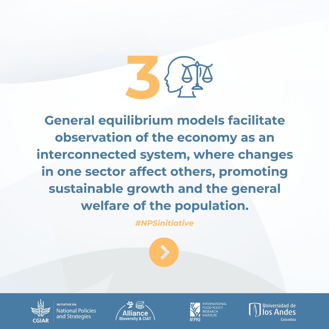 Discover the power of the General Equilibrium Model in shaping Colombia's economic landscape! 📊✨ Join our #NPSInitiative as we explore how this model influences policy decisions, drives economic growth, and fosters agrifood systems development. on.cgiar.org/3UkMfgG