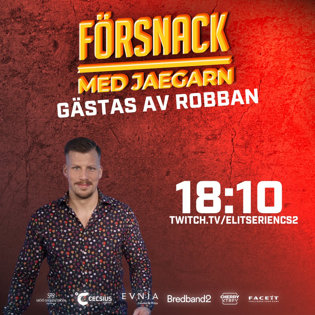 I kvällens avsnitt får @JAEGARNS sällskap av @RobbaN 👀 Vi ses 18.10 på twitch.tv/ElitserienCS2 😍