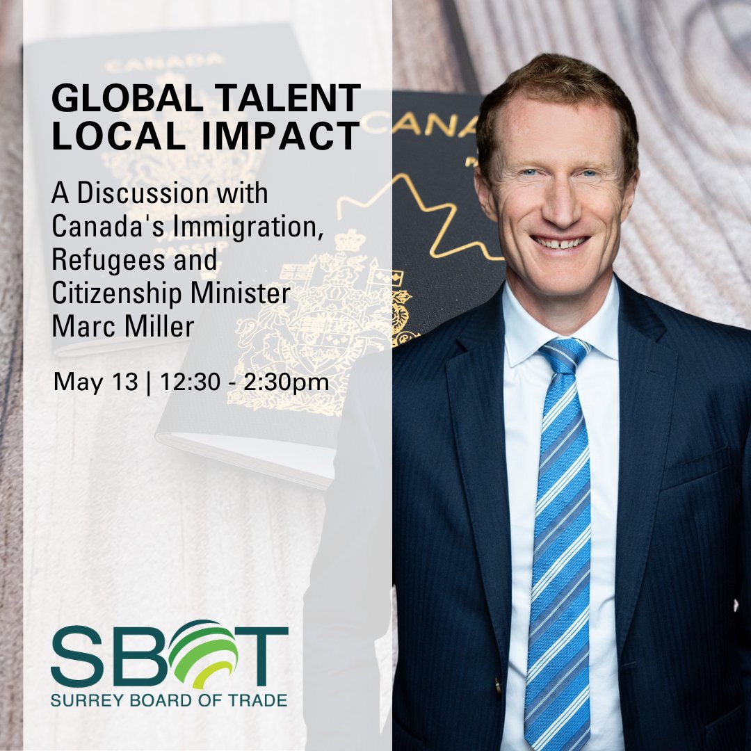 Join us for an insightful discussion with Canada's Immigration, Refugees + Citizenship Minister @MarcMillerVM as we explore the opportunities and challenges of immigration in today's global landscape. Register: ow.ly/3kbP50RsM6b