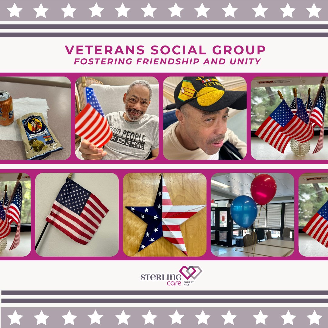Fostering friendship and unity at our Veterans Social group! 🇺🇸 #VeteransSocialGroup #SterlingCare