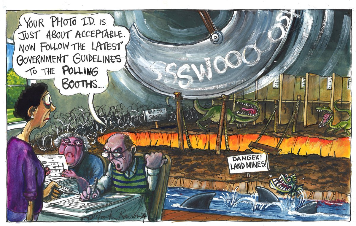 Last year, nearly 2m voters were banned from taking part in local elections. There are two things you can do: 👉 Take your photo ID to vote because the Tories don't want you to. 👉 Join our campaign to scrap voter ID. buff.ly/3AKWCAL #LocalElections2024 @MartinRowson