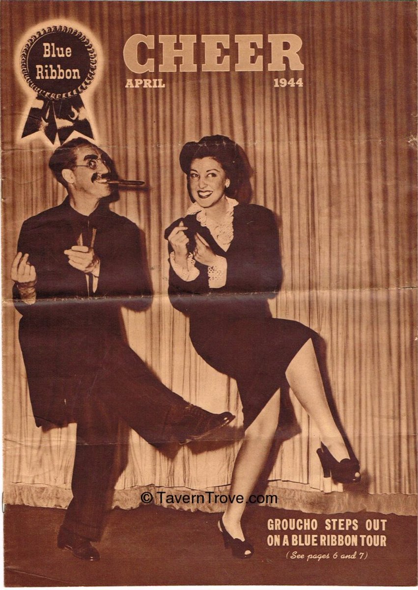 1944 Groucho Marx on the cover of CHEER Magazine #pabstblueribbon @PabstBlueRibbon