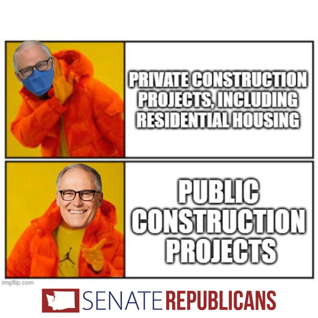 #tbt During the pandemic, @GovInslee used his emergency powers to halt private construction projects (including residential housing) but not public ones. We fought against his terrible policy, which undoubtedly worsened our housing crisis. #ReturnAffordability #UnwiseWA #waleg
