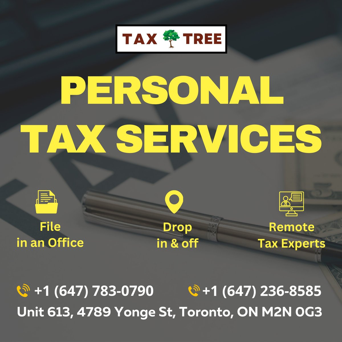 Are You Looking for Personal Tax Services?
Call - +1 (647)236-8585
Call - +1 (647)783-0790
....
........

#taxaccounting #tax #taxservices #taxconsultancy #accountingtax #taxseason #accounting #taxreturn #taxhelp #taxadvice #personaltaxes #smallbusinesstaxes #personaltaxes