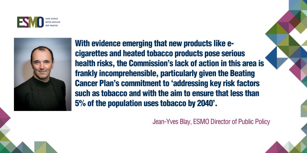 ESMO expresses deep concern about the @EU_Commission’s latest backtracking on the evaluation of the #EU #TobaccoProductsDirective. @jeanyvesblay #EUCancerPlan #BeatingCancerPlan #CancerPrevention 👉 ow.ly/cP5m50RuM30