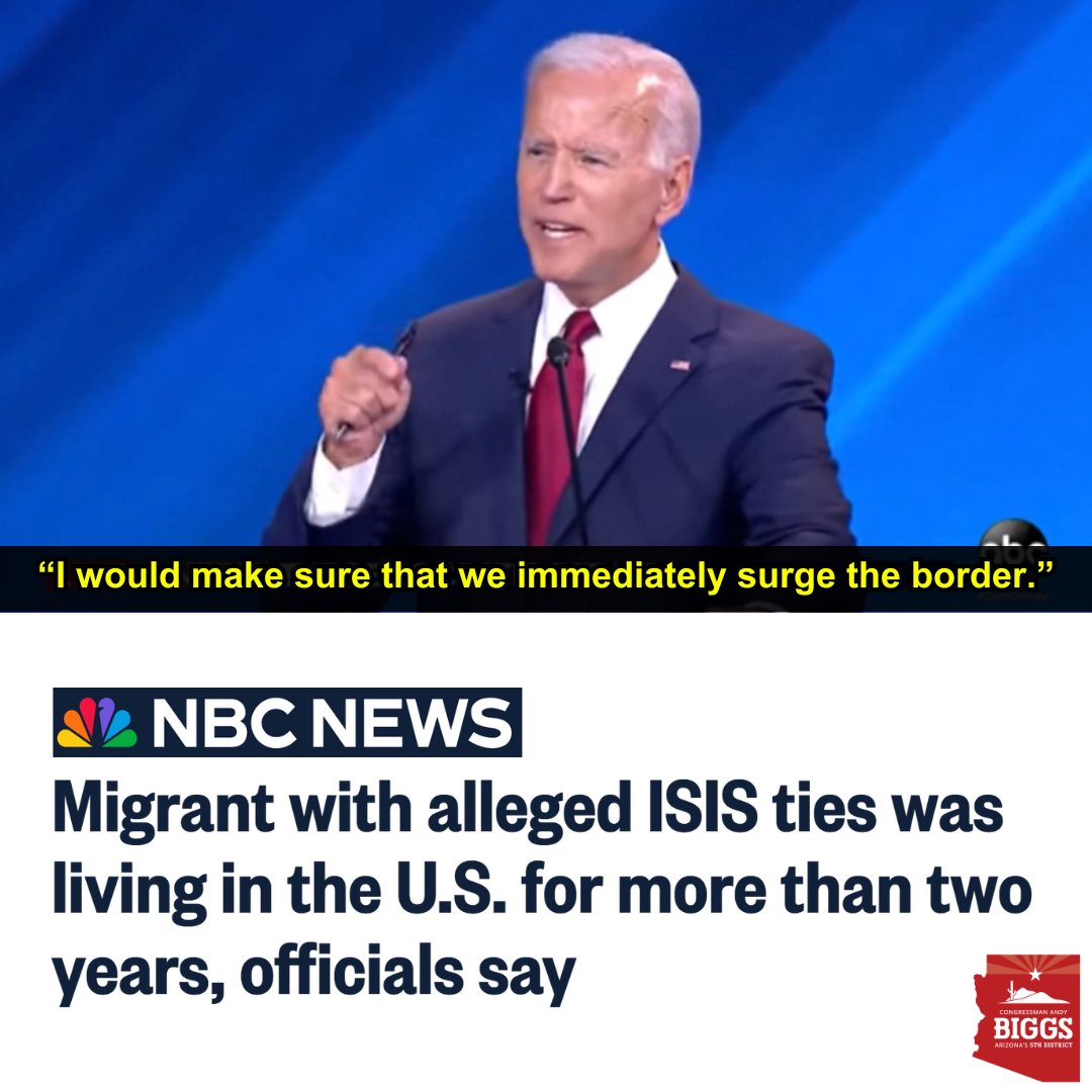 Today is day 1,198 of Biden's presidency and our southern border remains wide open. We have no idea how many illegal aliens with ties to terrorist groups have invaded our country. Read more here: 📌tinyurl.com/4htjuz9h
