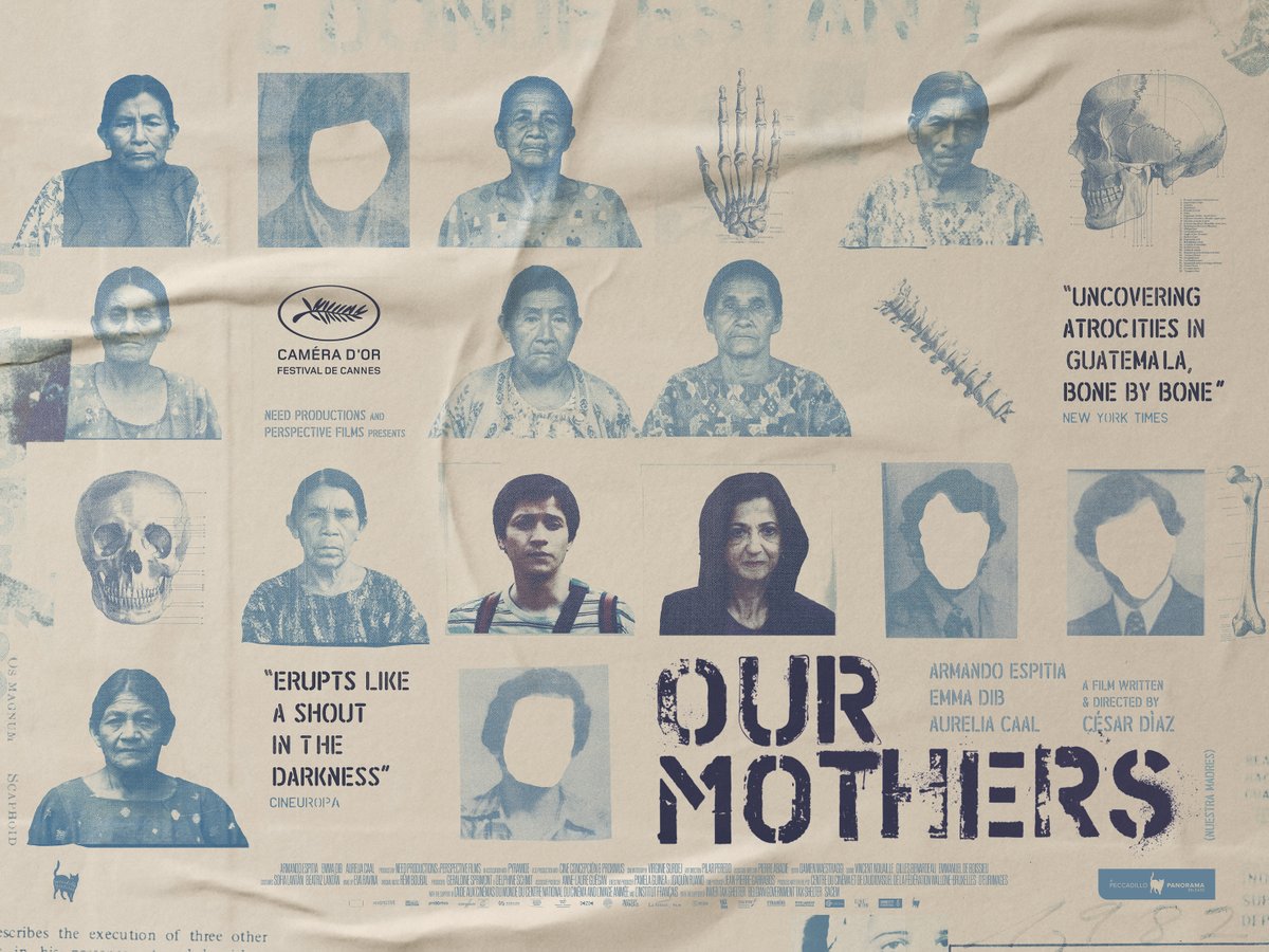 Here is our striking new poster for OUR MOTHERS designed by Andy Bannister, inspired by the flyposters put up around Guatemala by mothers and wives searching for the 'missing', during the genocide of its indigenous people. In cinemas 10th May. @ICALondon @TheGardenCinema…