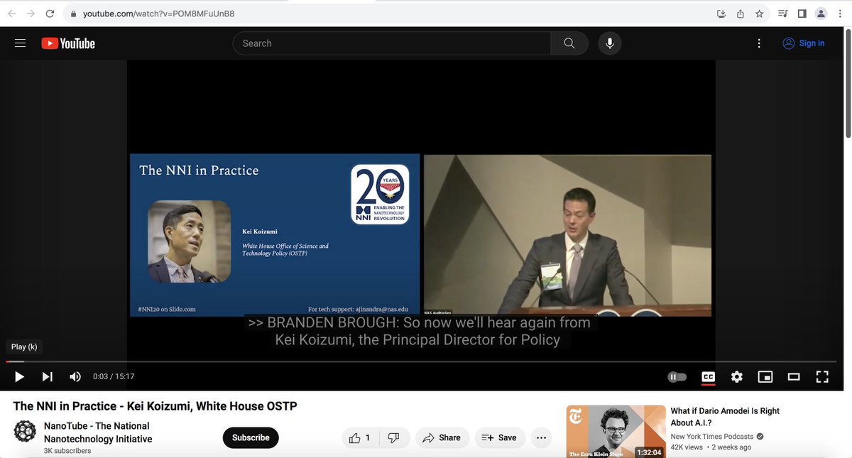 The NNI in Practice - Kei Koizumi, White House OSTP youtu.be/POM8MFuUnB8?si… via @YouTube