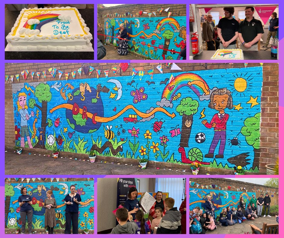 Yesterday our amazing new 'Proud to be Deaf' mural was unveiled in our community garden 🖌

A huge thank you to 
@wonderarts_nw and @SEEandCREATE  who have worked with our young people to develop the mural over the past 10 weeks 💙💚