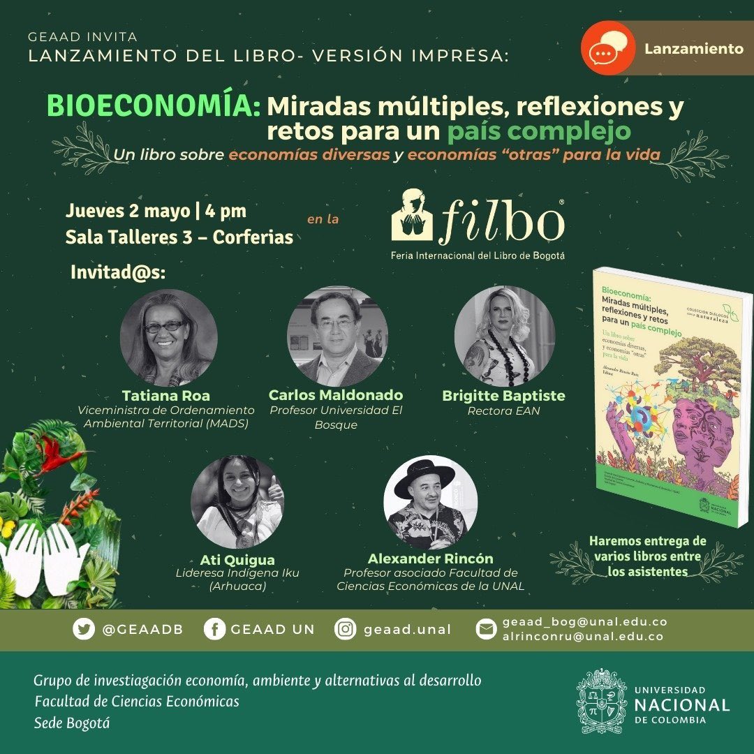 Colombia necesita reconocer y promover otras economías para la vida, nos vemos en la feria del libro para conversar sobre este tema.🚺📚 “como posibilitar economías diversas y economías-otras para la vida en un país como Colombia”. Jueves 2 mayo | 4 pm