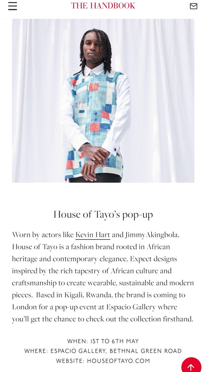 Thank you for the mention @thehandbooknews #Houseoftayo #MadeInRwanda #LondonPopUp #London thehandbook.com/may-bank-holid…