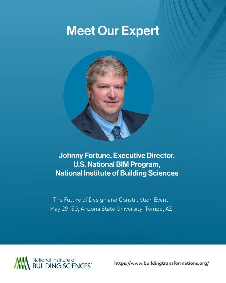 The Future of Design and Construction explores emerging tech and #DigitalTransformation to build smart and healthy cities. Johnny Fortune will present A Standardized Approach to Smart Cities: Lessons from the Built Environment. Learn more: buildingtransformations.org/events/smartci…