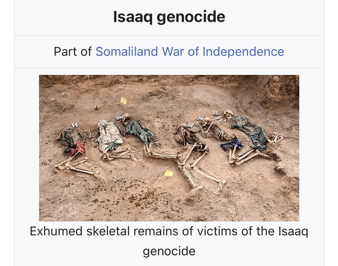Today I learned: Ilhan Omar’s father was a colonel in the army of Somali dictator Siad Barre when Barre launched a genocide against the Isaaq tribe, one of the largest in Somaliland. The genocide killed an estimated 200,000 people.