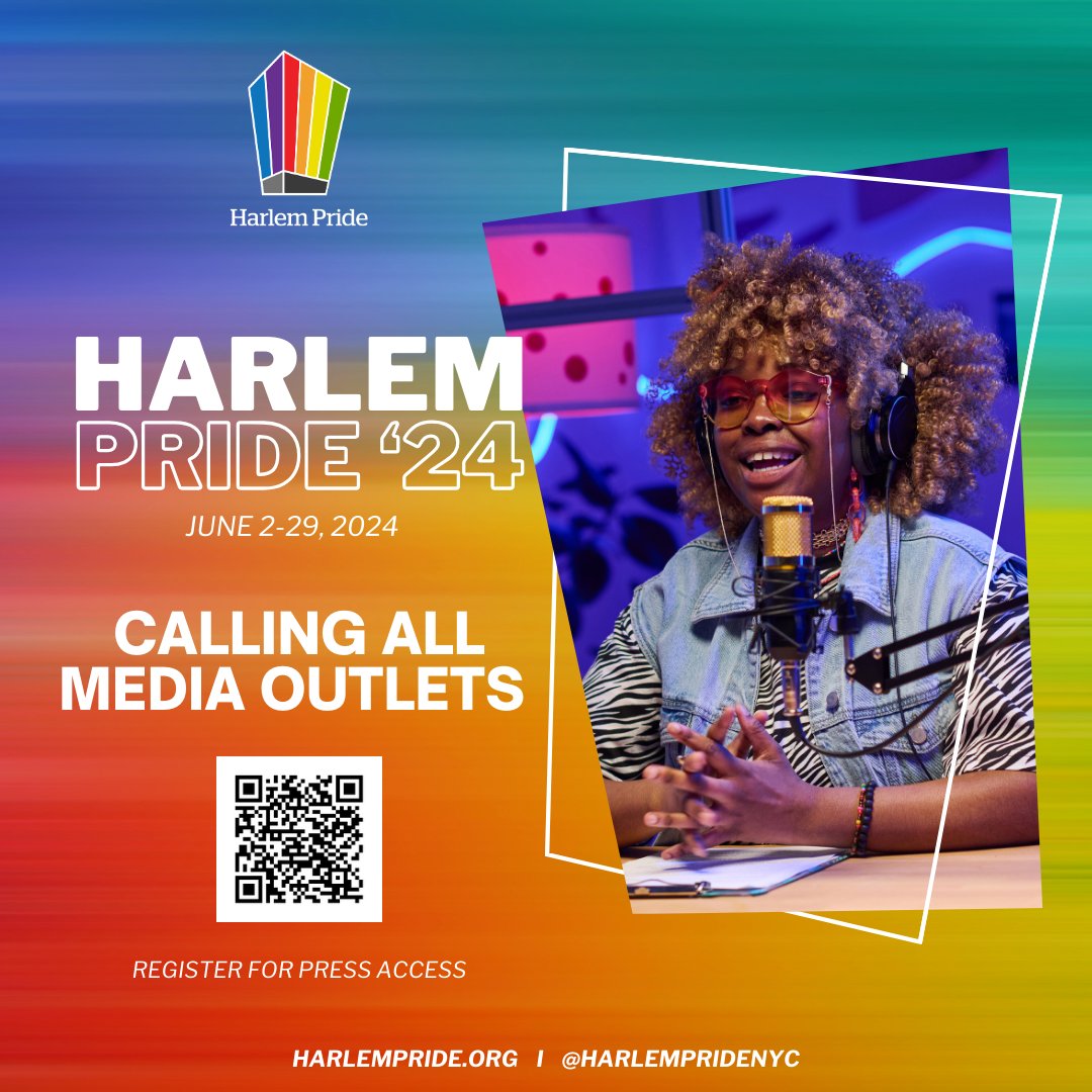 CALLING ALL MEDIA OUTLETS! Saturday, June 29th is the 15th Annual Harlem Pride Celebration Day!!! We invite you to join us for NYC’s ONLY Same Gender Loving, Gay, Lesbian, Bisexual, Transgender and Queer festival. Register now: l8r.it/avuu
