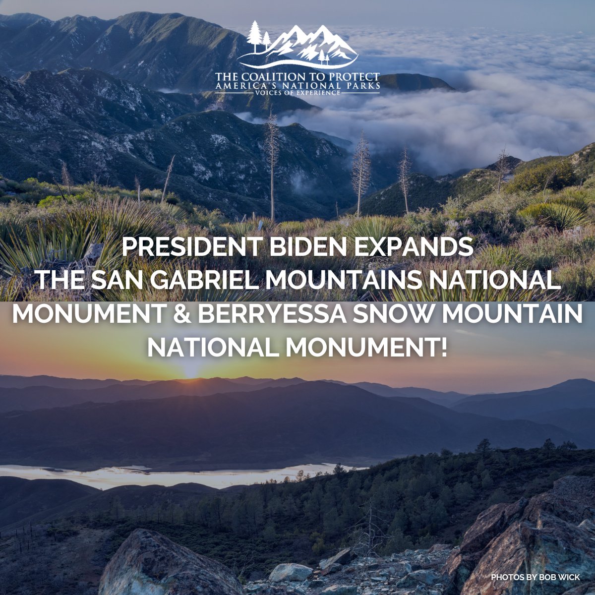 👏We called on @POTUS to expand the San Gabriel Mountains National Monument and Berryessa Snow Mountain National Monument and he delivered! Let’s keep this momentum going @POTUS! We urge you to #ProtectChuckwalla #ProtectMedicineLake #ProtectKwtsan this year!