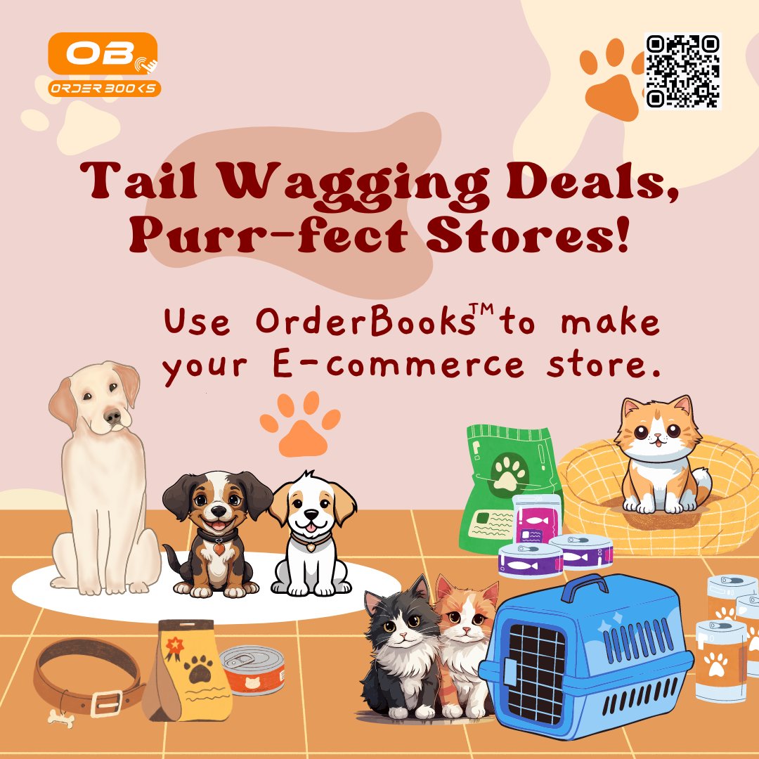 🐾Heyyy Petpreneurs! Leap into e-commerce with OrderBooks™🐶🐱 Launch your e-store & spotlight your pet products. Catapult your pet biz to limelight & profit with ease🚀 🛍️Ready, Set, Pounce with OrderBooks™🐕 #PetEcommerce #OrderBooks #Petpreneurs #PetProducts #ecommerce