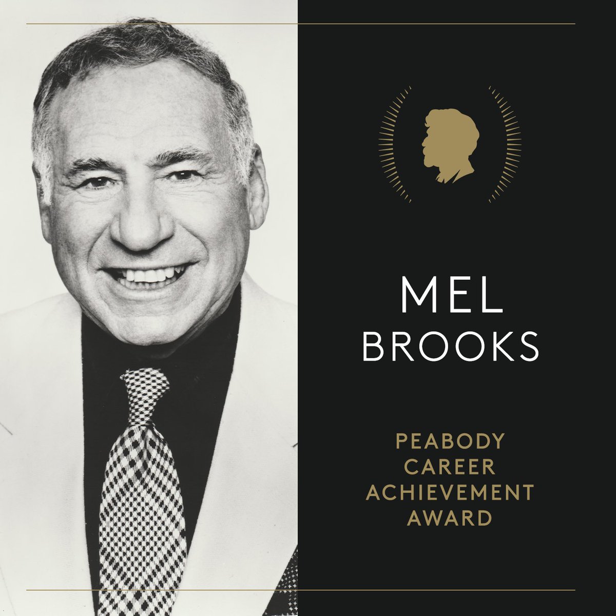 For his long life in shaping show business and American comedy, we are honored to recognize Mel Brooks with this year’s Peabody Career Achievement Award. ⭐️ peabodyawards.com/award-profile/… #PeabodyAwards #PeabodyWinner