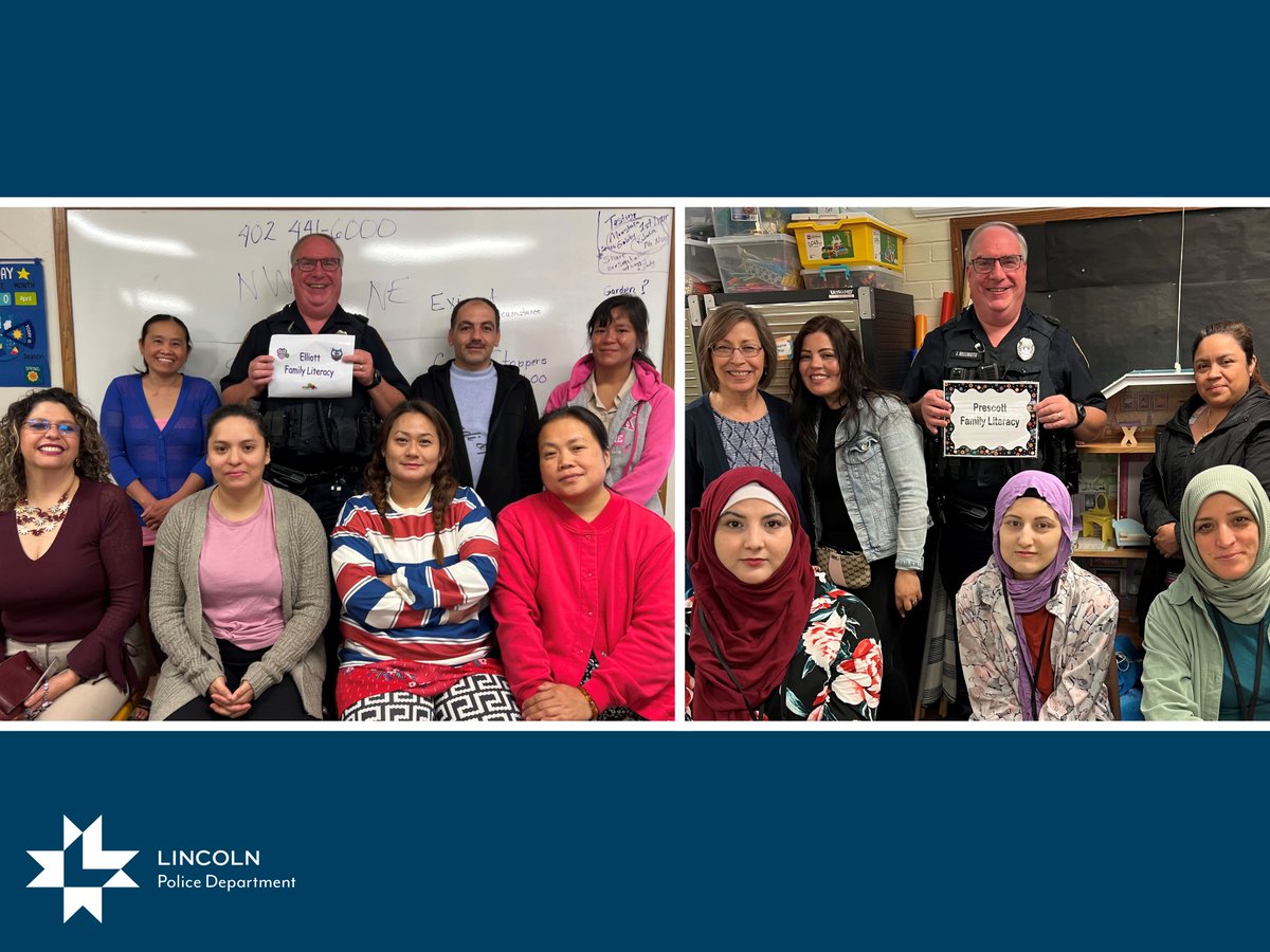 Please help us welcome these new neighbors to our city! #LPD Officer Jason Hellmuth had a great time presenting at recent @LPSorg Family Literary classes at Prescott and Elliott. The classes are for newer residents in Lincoln from various cultural backgrounds.