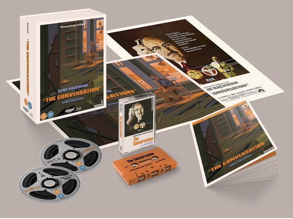 Coming to 4K UHD 7/15 The Conversation 4K Ultra HD Collectors Edition Brand new artwork by Laurent Durieux. 2- disc Collector’s edition. Rigid box packaging with magnetic closing. 64-page booklet with 4 new essays. Original soundtrack cassette tape. Orignal and new posters.…