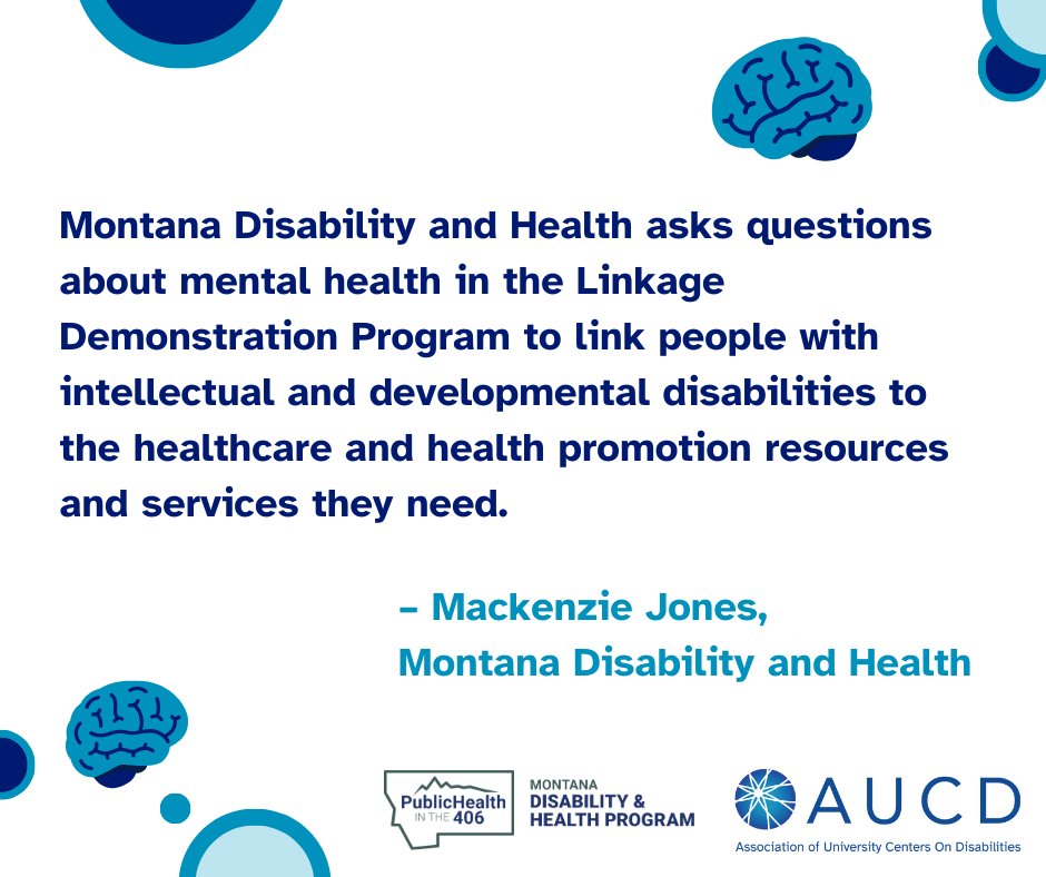 AUCD is partnering with health programs across the U.S. in support of #MentalHealthAwarenessMonth and #MentalHealth4All. Learn more about the Montana Disability and Health Program's Inclusive Health Care Delivery Training ➡️ bit.ly/4do0ha0 #Together4MentalHealth