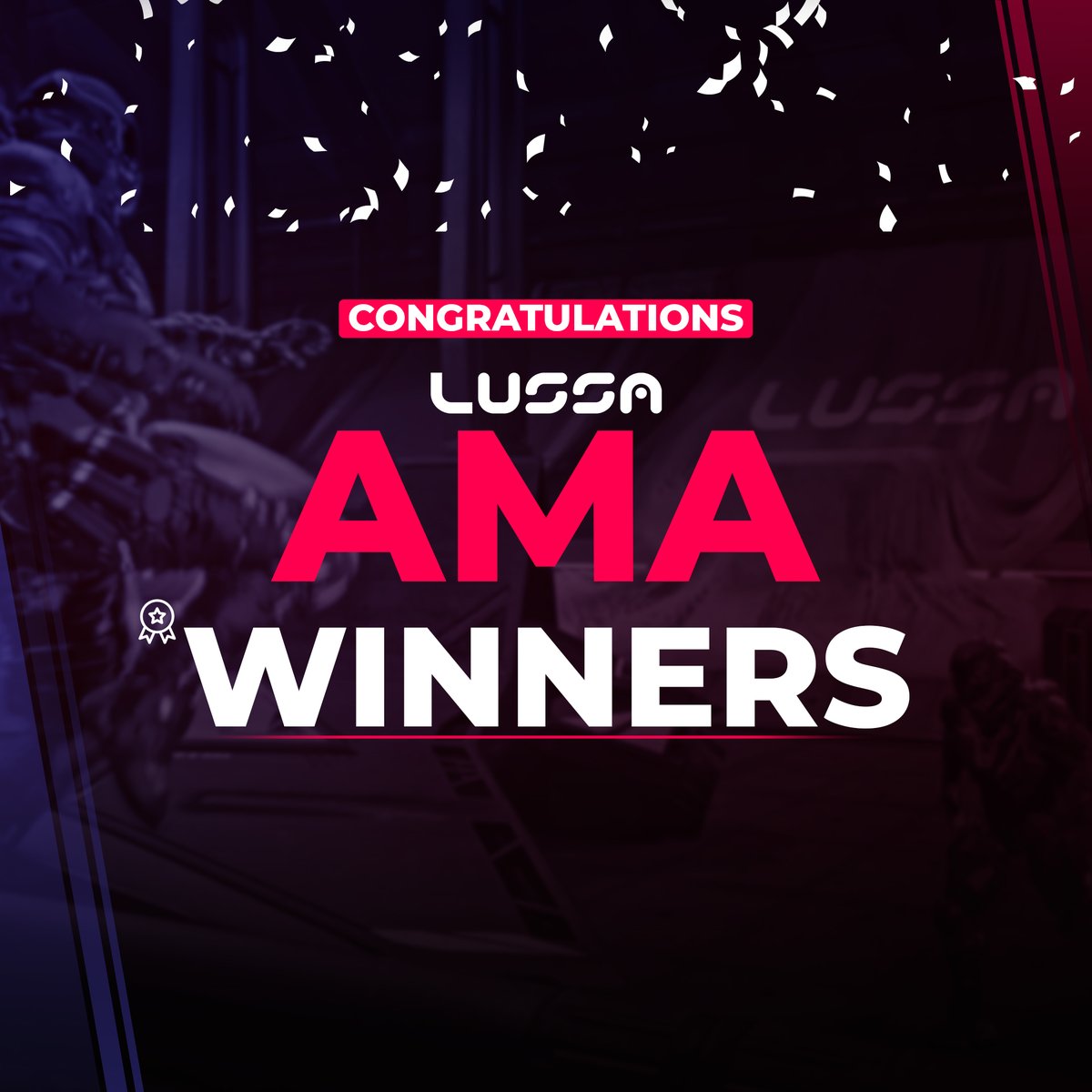 🎉 And the Winners Are... 🎉 A round of applause for our incredible winners of the recent AMA session! 🏆 Your engaging questions and unwavering support have earned you a well-deserved victory. Keep an eye out for your exclusive rewards! 🚀🎮 #Lussa #AMA #Winners…