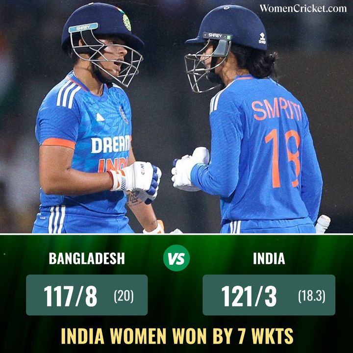 A series clinching win for India 💙 #cricket #BANWvINDW #CricketTwitter #WomenCricket