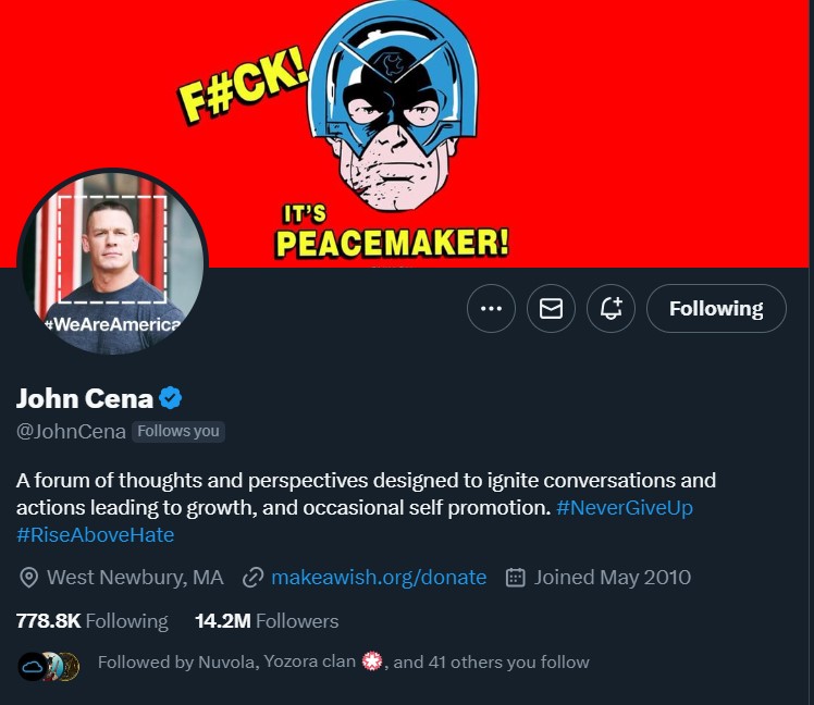 Gm Walkers 🚶‍♀️🚶🚶‍♂️ We just got a follow from someone we cant see !!! 👀 Thanks @JohnCena 💜 Hustle, Loyalty, Respect!